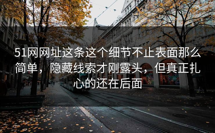 51网网址这条这个细节不止表面那么简单，隐藏线索才刚露头，但真正扎心的还在后面